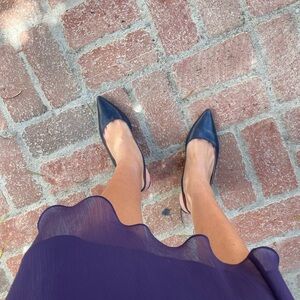 Alfani step and flex blue/purple pointed heels 
2 in